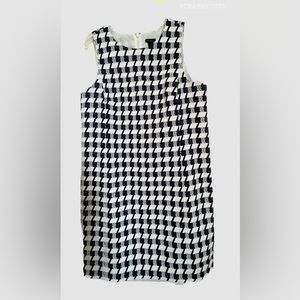 Ann Taylor Factory Houndstooth Print Navy and White casual Sleeveless Dress